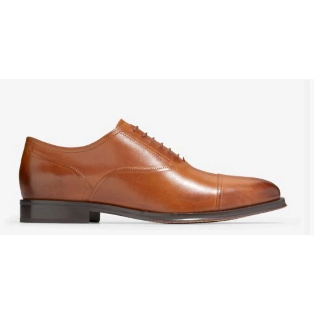 Cole Haan Hawthorne Cap Toe Oxford British Tan Leather Shoes C38721 Mens 10.5